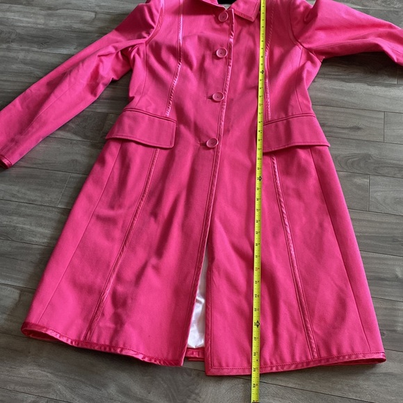 Banana Republic Hot Pink Trench Coat size Medium - Picture 6 of 14